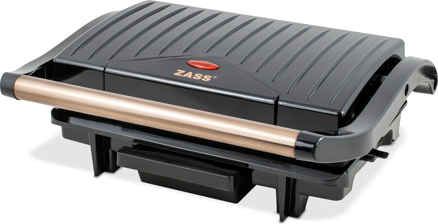 Grill electric Zass Grill & Panini ZPG 20 Rose Gold, Putere 1500W, Plăci nedetasbile, Dimensiuni plăci 29×23 cm, Deschidere la 9 — imaginea 5