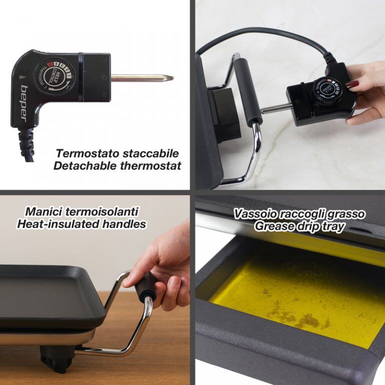 Beper P101BBQ070 Teppanyaki Grill XL 70 x 23 cm 2000W — imaginea 6