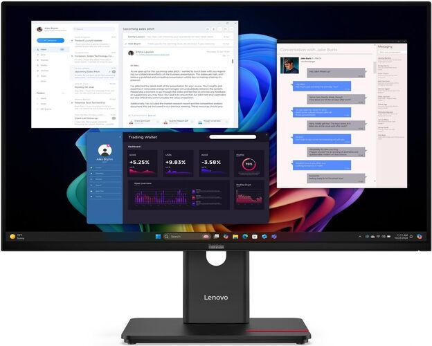 Monitor IPS LED Lenovo ThinkVision 27inch P27u-20, WQHD (3840 x 2160), HDMI, Display Port, Thunderbolt, Boxe, Pivot (Negru) - imagine 1