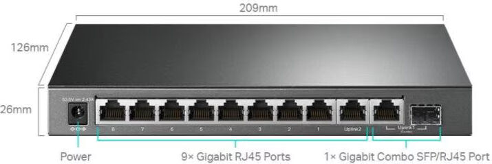 Switch 8 porturi PoE+ Gigabit 1 x RJ45 Gigabit 1 x Combo SFP/RJ45 Gigabit Managed - TP-Link TL-SG1210MPE — imaginea 6