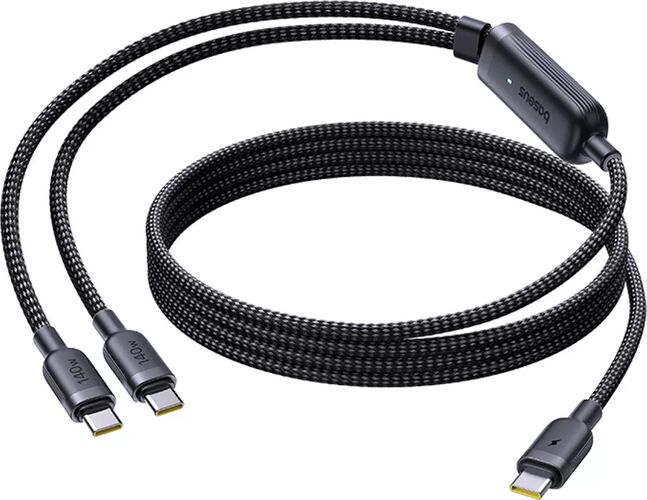 Cablu Baseus Flash 4 140W 2-in-1 Fast Charging USB-C, 1.5m, Negru — imaginea 5