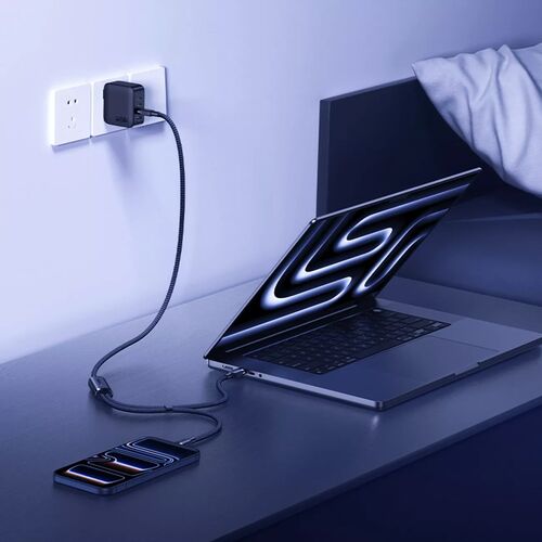 Cablu Baseus Flash 4 140W 2-in-1 Fast Charging USB-C, 1.5m, Negru — imaginea 6