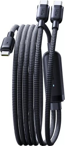 Cablu Baseus Flash 4 140W 2-in-1 Fast Charging USB-C, 1.5m, Negru — imaginea 4