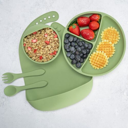 Set Diversificare, AppeKids, 100% Silicon, Classic - Raw Green — imaginea 3
