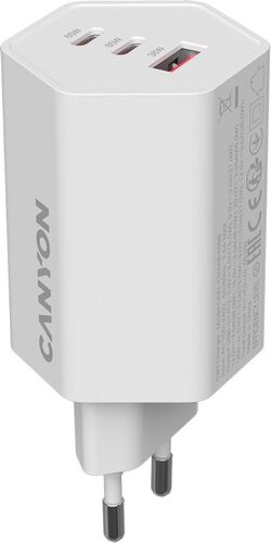 Incarcator rețea Canyon CND-CHAHEX65W 65 W 2x USB Type-C USB-A Alb — imaginea 3