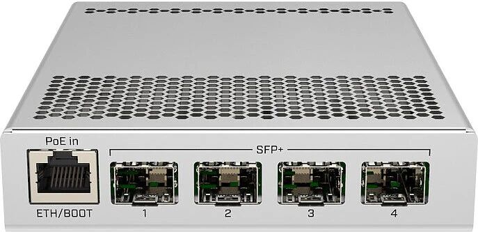 Switch neadministrat MikroTik CRS305-1G-4S+IN 4 sloturi SFP+ Gigabit Ethernet carcasa metalica — imaginea 3