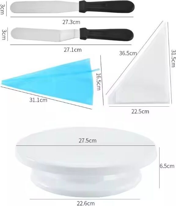 Set 55 Piese Ustensile pentru Ornare Prăjituri, Cyrax, din Plastic și Oțel Inoxidabil, Multicolor — imaginea 5