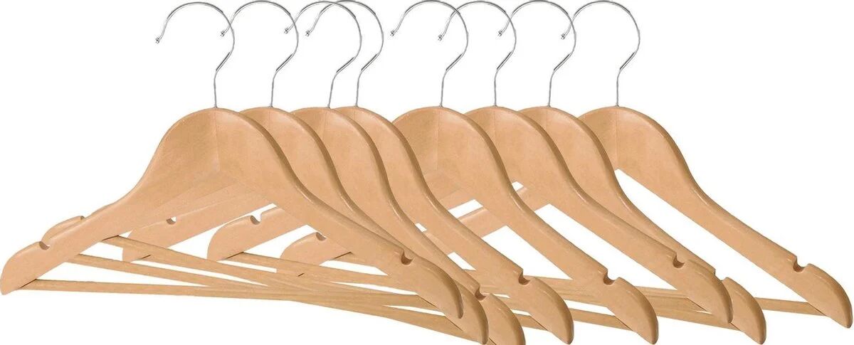 Set 6 umerase Koopman-Storage Solution, lemn, 44x23x1.5 cm, crem — imaginea 5