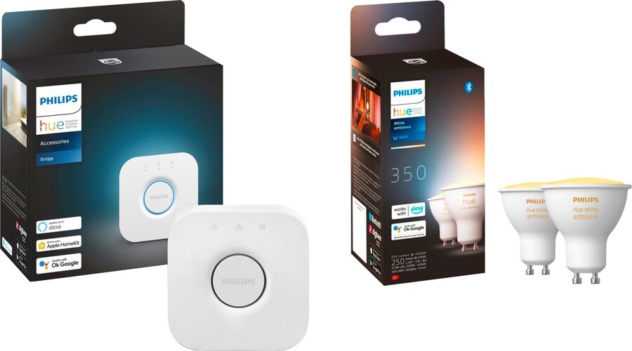 Lampa Philips HUE White Ambiance GU10 + Bridge set dublu LED