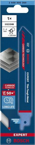 Pânză de fierastrau sabie Bosch Expert Thin Tough Metal S 922 EHM 2608900360 1.4 mm spatiere dinți 150 mm lungime — imaginea 4