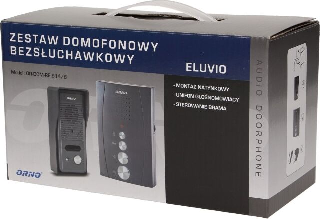 Interfon pentru o familie ELUVIO Orno OR-DOM-RE-914/B control automat al portilor ultra-slim negru — imaginea 4