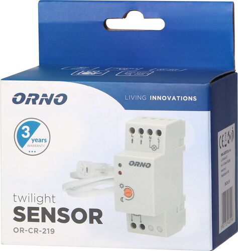 Senzor crepuscular Orno OR-CR-219 cu sonda externă IP65 montare pe sina DIN — imaginea 6