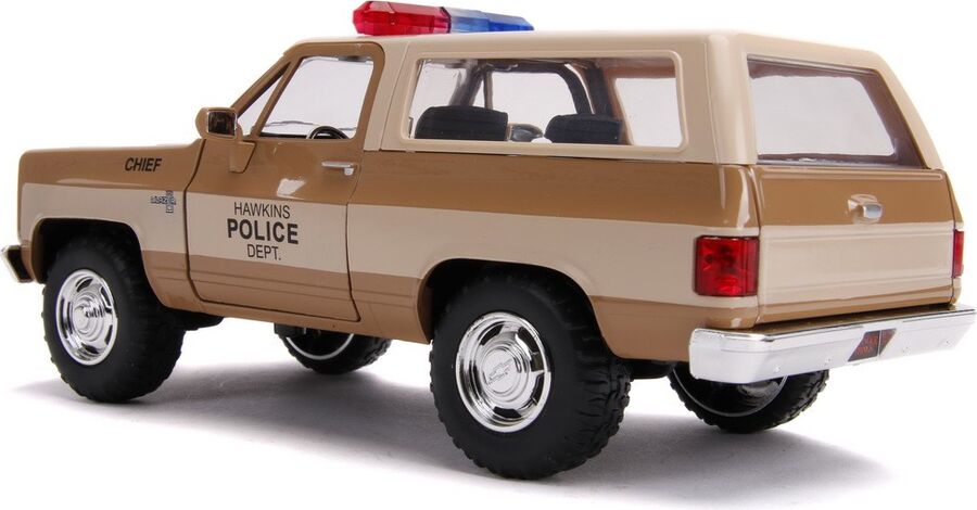 MACHETA METALICA 1980 CHEVY POLICE K5 SCARA 1 LA 24 — imaginea 3