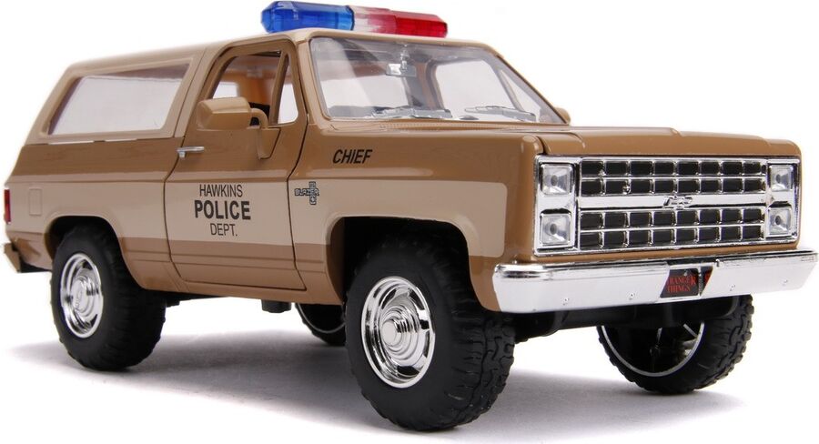MACHETA METALICA 1980 CHEVY POLICE K5 SCARA 1 LA 24 — imaginea 4