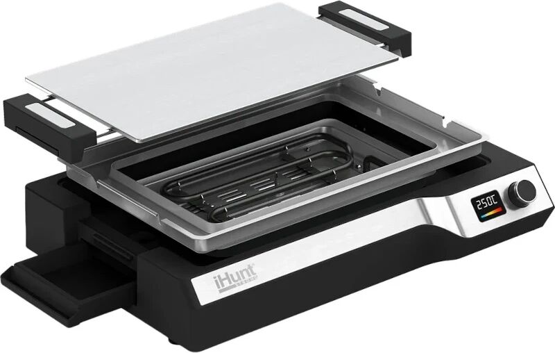 Plita electrica iHunt BRO Teppanyaki Grill, 1650W, Placa detașabilă Negru Argintiu — imaginea 6