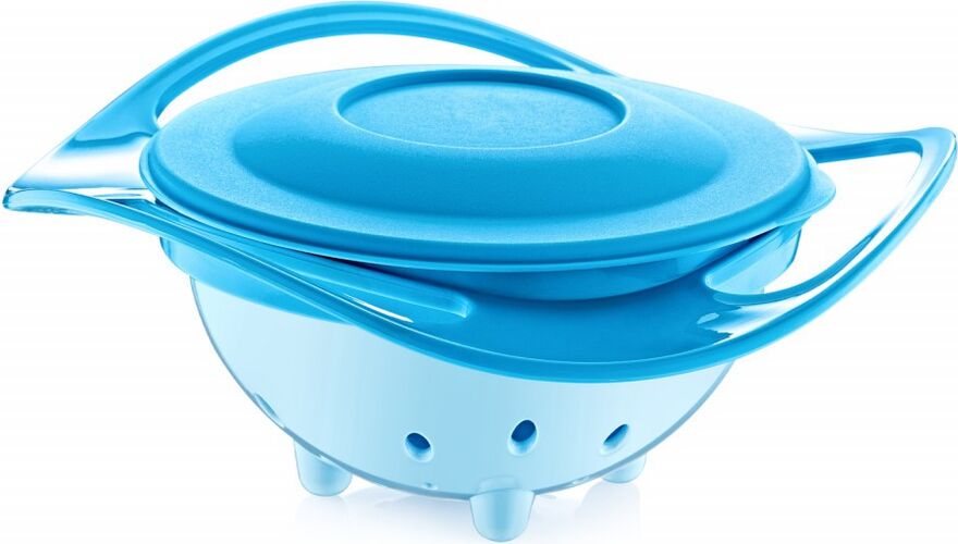 Bol multifuncțional cu capac și rotire 360 grade BabyJem Amazing Bowl (Culoare: Bleu) — imaginea 3