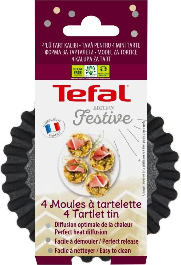 Set 4 forme pentru copt brioșe Tefal PerfectBake J5558102, 11 cm, înveliș antiaderent — imaginea 6