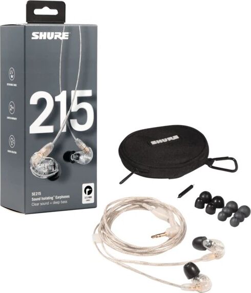 Căști profesionale in-ear Shure SE215-CL-EFS cu super izolare fonică transparent — imaginea 4