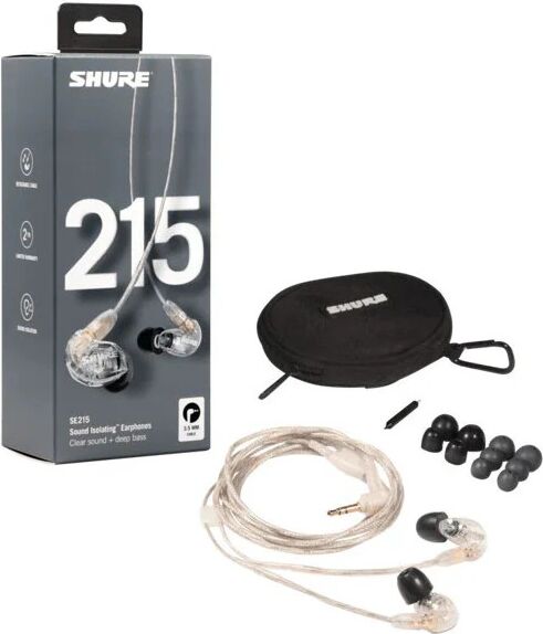 Căști profesionale in-ear Shure SE215-CL-EFS cu super izolare fonică transparent — imaginea 6