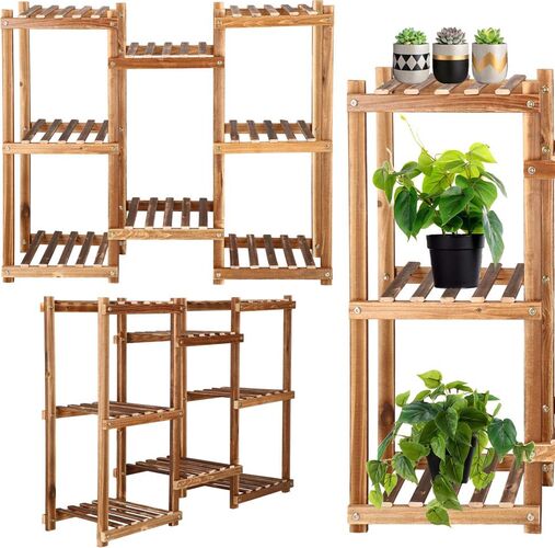 Stand de flori din lemn cu 8 etajere suport GA198, 85x70cm — imaginea 5