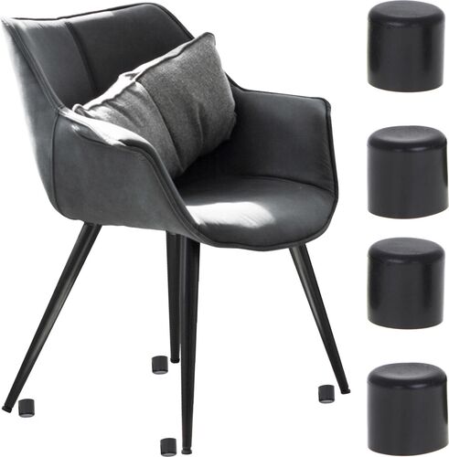 Set 4 buc. protecții anti-zgarieturi picioare scaun, diametru 22mm, culoare neagră — imaginea 3