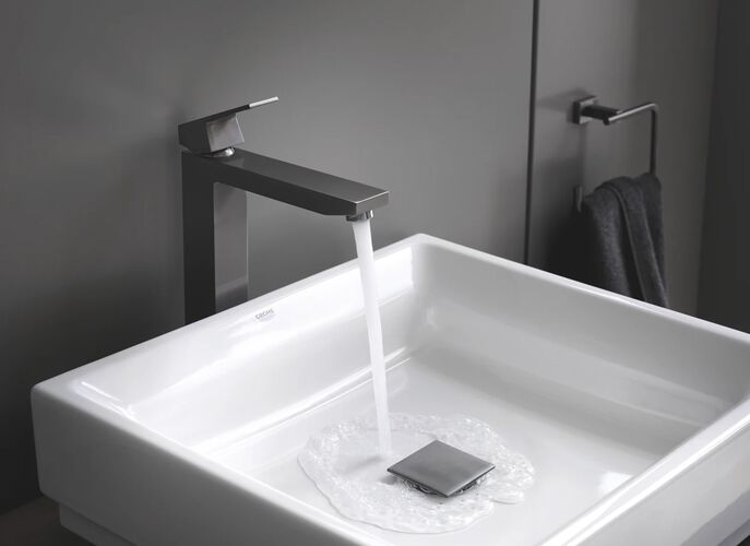 Inel prosop Grohe 40510AL1, Essentials Cube, 190 mm, metal, mat, grafit — imaginea 6