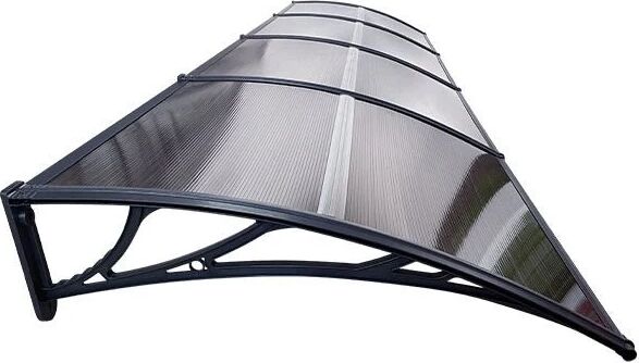 Copertină de ușă MAPROFI MODEL ECO 400x150 cm Negru/Bronz Placa Policarbonat 5 mm Suporturi din ABS — imaginea 5
