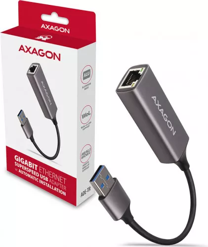 Adaptor Axagon ADE-TR USB la RJ45 metalic Gri ade-tr - cel.ro