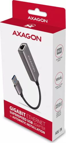 Adaptor Axagon ADE-TR USB la RJ45 metalic Gri ade-tr - cel.ro