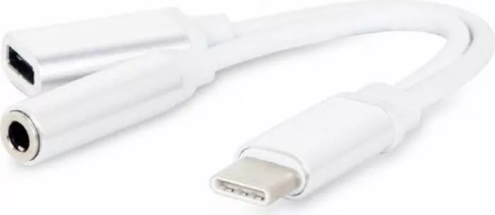 Pin Alb Adaptor Gembird USB 3.1 Type-C - Jack 3.5mm 4-pin Alb CCA-UC3.5F-02-W ...