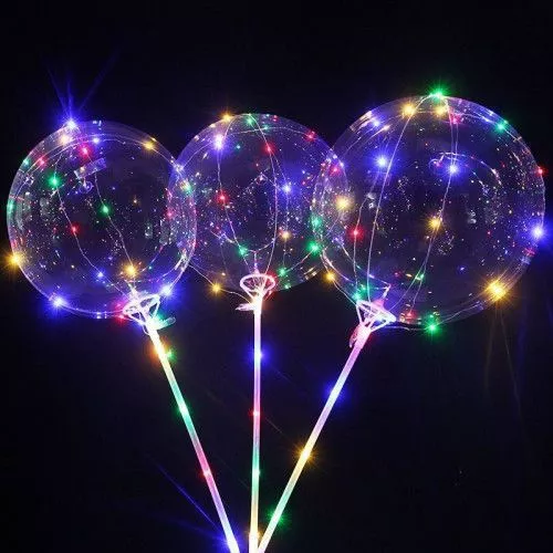 Balon Bobo luminos 50 LED-uri multicolore diametru 35 cm 3 moduri la CEL.ro