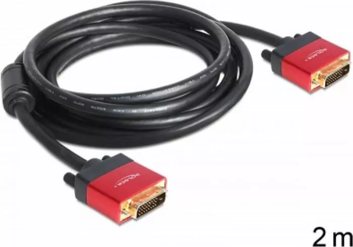 DVI-kabel | DVI-D 24 1-pins male | DVI-D 24 1-pins male | 2,0 m | Zwart