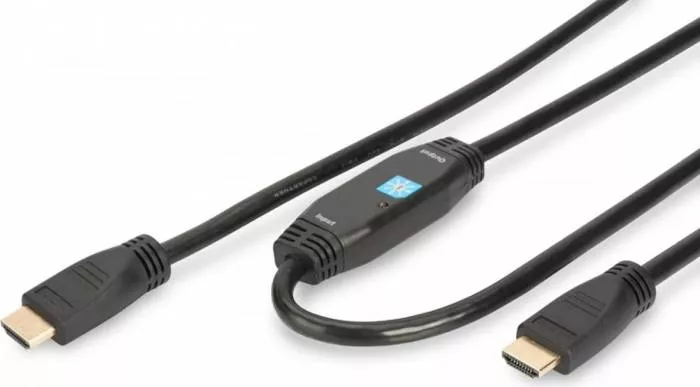 Cablu de date de mare viteza cu mufe aurite , Assman , 1.3 w/ amp. HDMI A tata /HDMI A tata , 20m , negru — imaginea 3