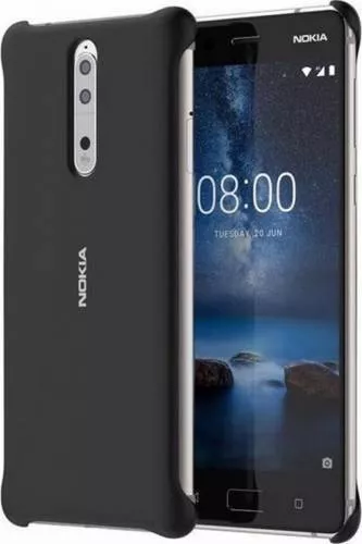 Custodia Originale Nokia CC-801 Per Touch 8 - Cover Soft Touch Antiurto, Sottile E Resistente (Nero)