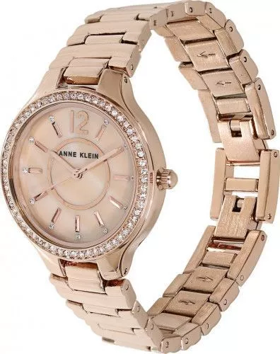 Anne Klein Women's AK/1854RMRG Premium Crystal Accented Rose Gold-Tone Brac Ceas de Dama Anne Klein AK-1854RMRG Roz Auriu bsw_AK⁄1854RMRG