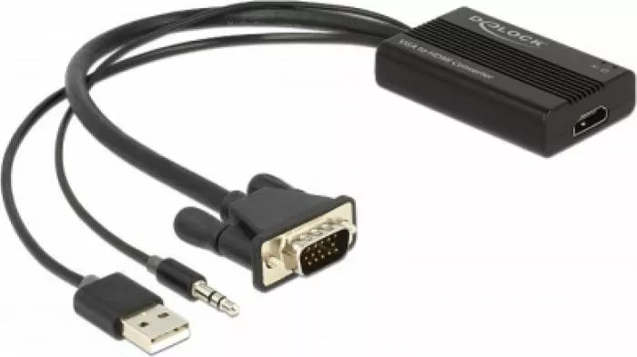 Delock Convertor Convertor Delock VGA la HDMI cu Audio Negru