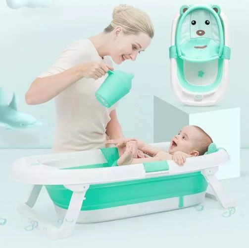 Little Mom Baby Bath Tub Bear Mint Hamac Cadita Bh 7 Green 0