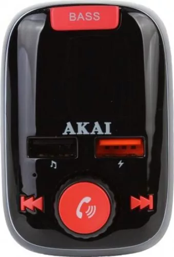 Modulator auto FM Akai FMT-74BT Bluetooth AUX 2xUSB Negru-Rosu FMT-74BT ...