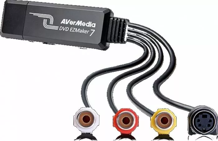 Capturador De Video AVerMedia EZMaker 7, Entrada S-Video Y RCA, USB 2.0, Compatible Con Windows Y Mac, Para Digitalizar VHS Y Cintas Analógicas