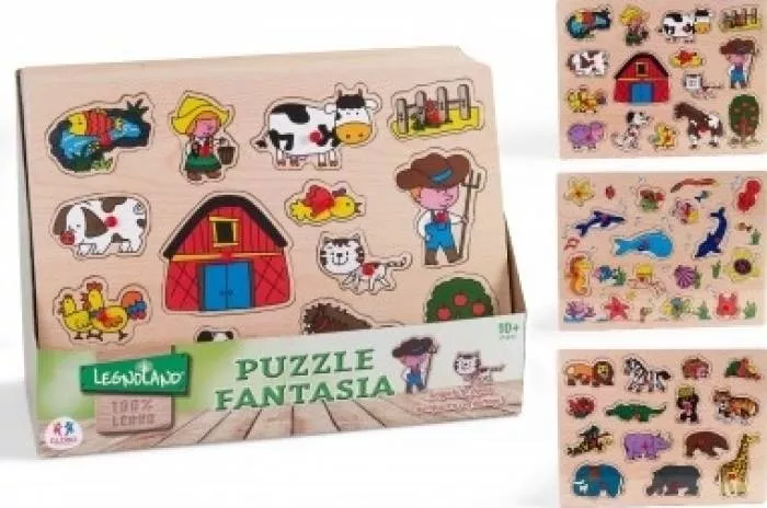 Puzzle Din Lemn Pentru Copii Cu Animale Si Cuie Gl