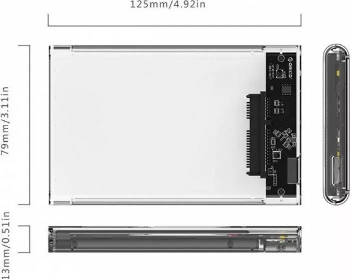 Orico 2139U3 USB 3.0 Transparent | Rack 2139u3-cr