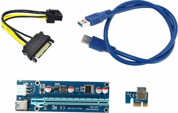 Oem Riser X16 Riser PCIE 1x-16x pentru mining OEM V006C USB 60cm sr133 - cel.ro