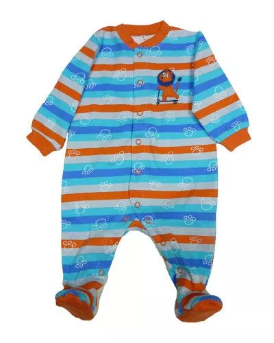 Salopeta Pijama Bebe Cu Dungi Colorate Z 9 Luni Z 9m