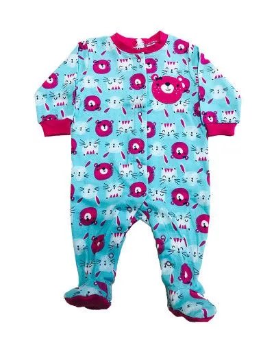 Salopeta Pijama Bebe Cu Iepurasi Si Ursuleti Z18 9 Luni Z18 9m