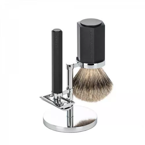 Set Barbierit Set barbierit cu aparat de ras clasic si pamatuf Silvertip Badger cu par de