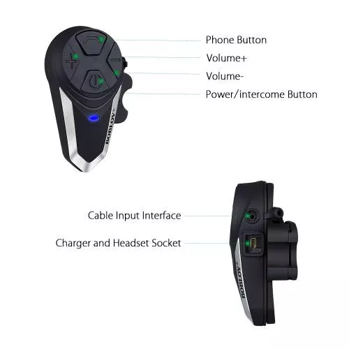 Intercom Bts3 Sistem de comunicare moto Intercom BT S3 Bluetooth FM Radio bts3 - cel.ro