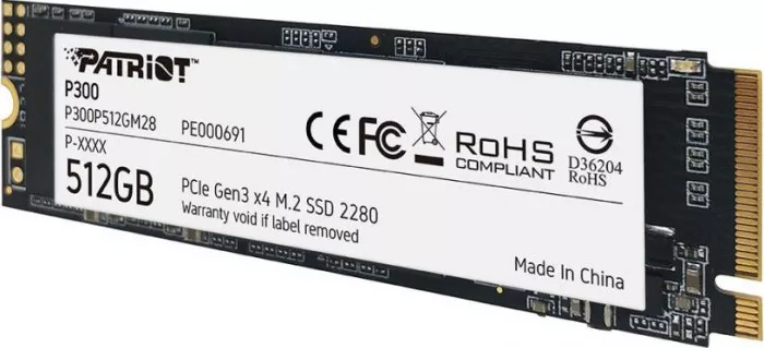 SSD 512GB Patriot M.2 NVMe P300 PCIe 3.0 x4